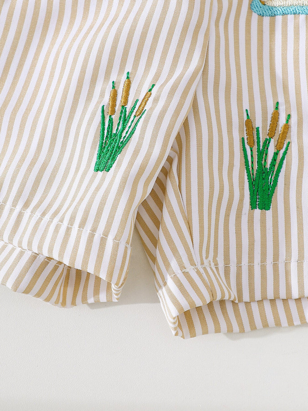 Children's Embroidered Polo Shirt & Striped Shorts Set