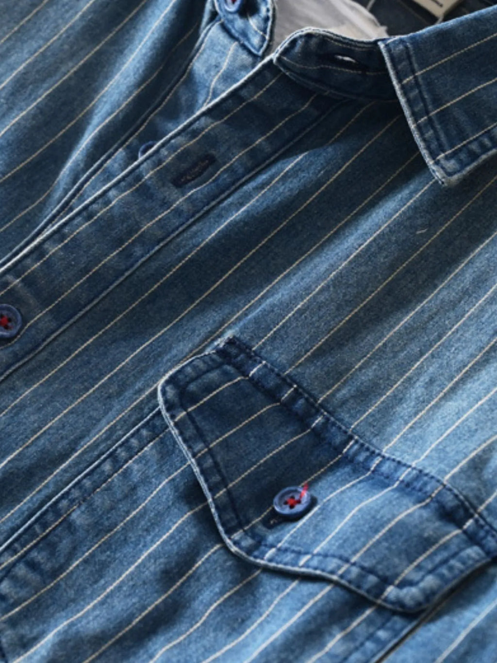Men's Plus Size Button Up Long Sleeve Denim Shirt