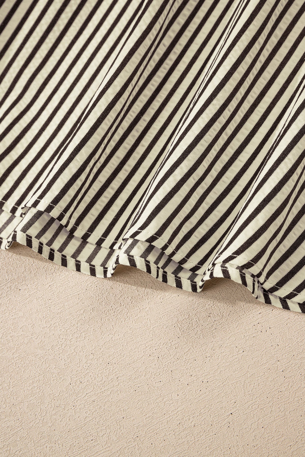 Stripe V-Neck Zip Front Midi Dress
