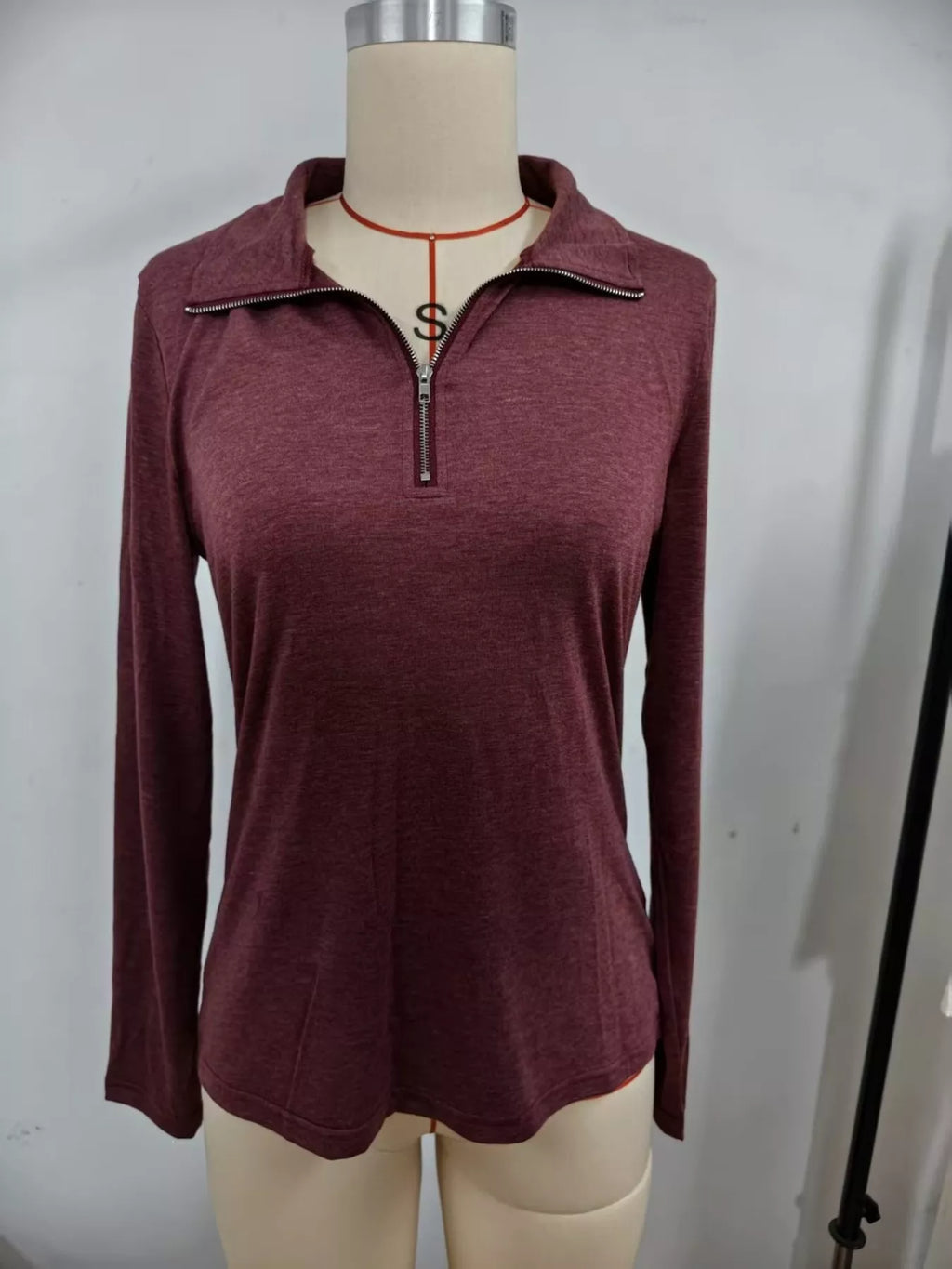 Slim Fit Long Sleeve Quarter-Zip T-Shirt