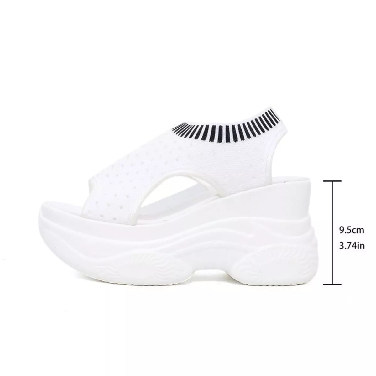 Mesh Platform Wedge Sandals