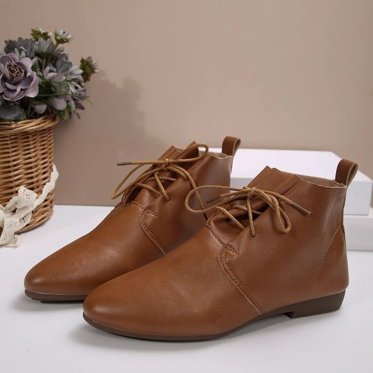 Point Toe Lace Up Boots