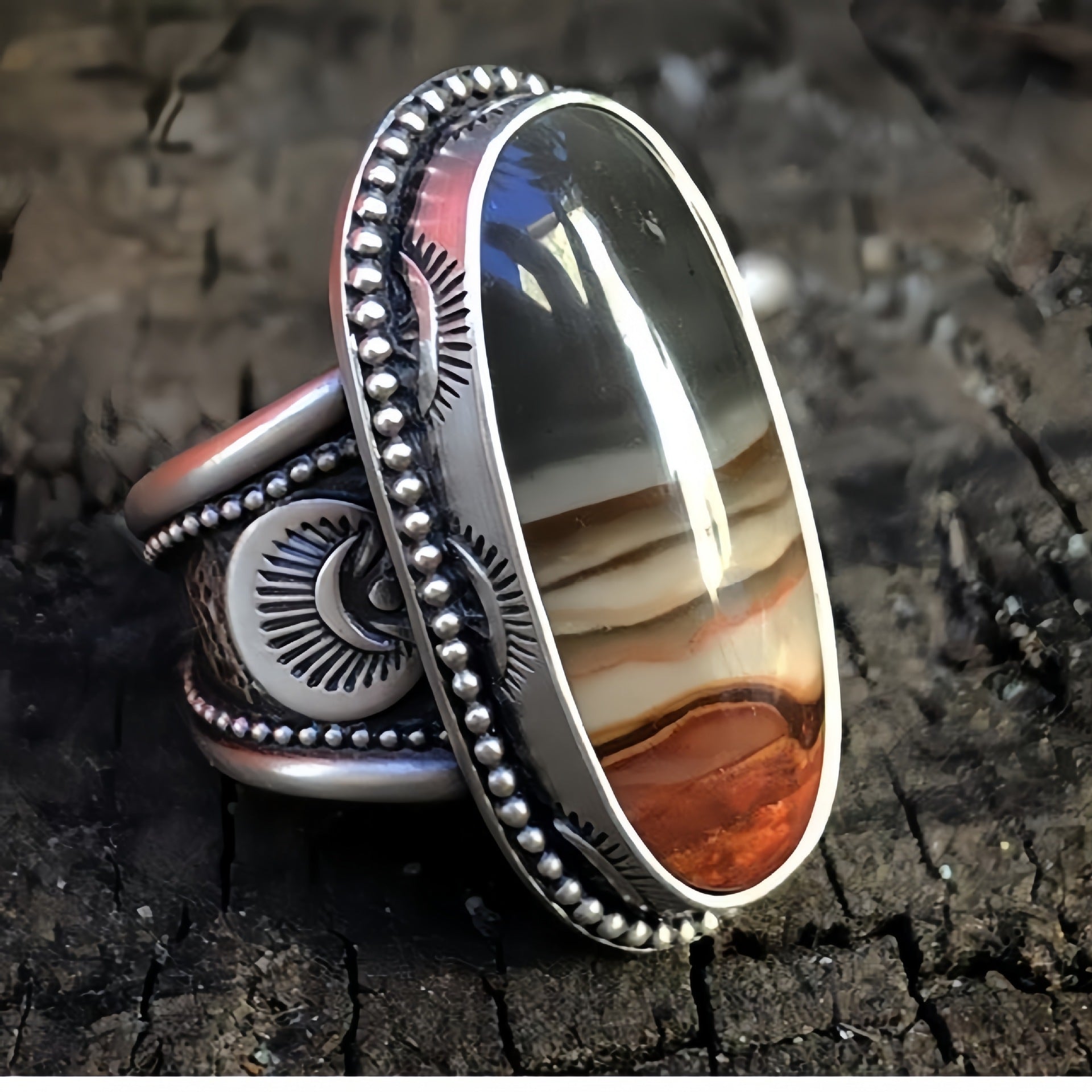 Zihua Cross-Border European And American Style Women's Ring, Simple Retro Bohemian Street Design, Unique Fashion Ring