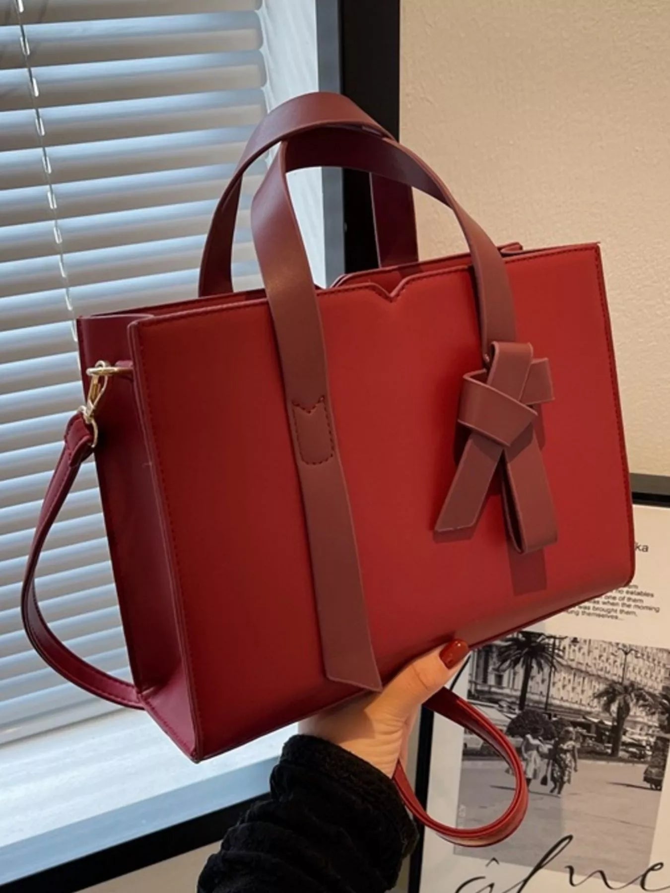 Faux Leather Tote Bag