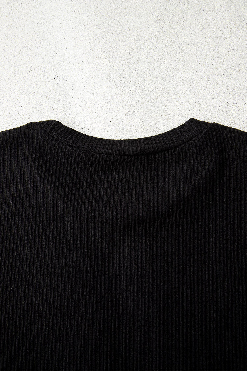 Solid Ribbed Round Neck Long Sleeve Bodysuit