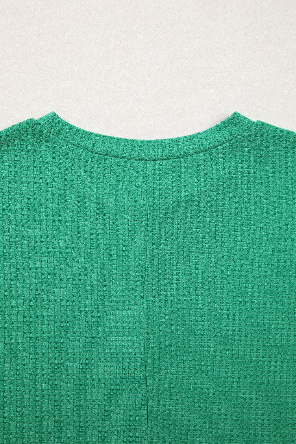 Sea Green Waffle Textured Knit Dolman Short Sleeve Loose Top