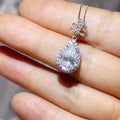 3 Carat 925 Sterling Silver Moissanite Pendant Necklace