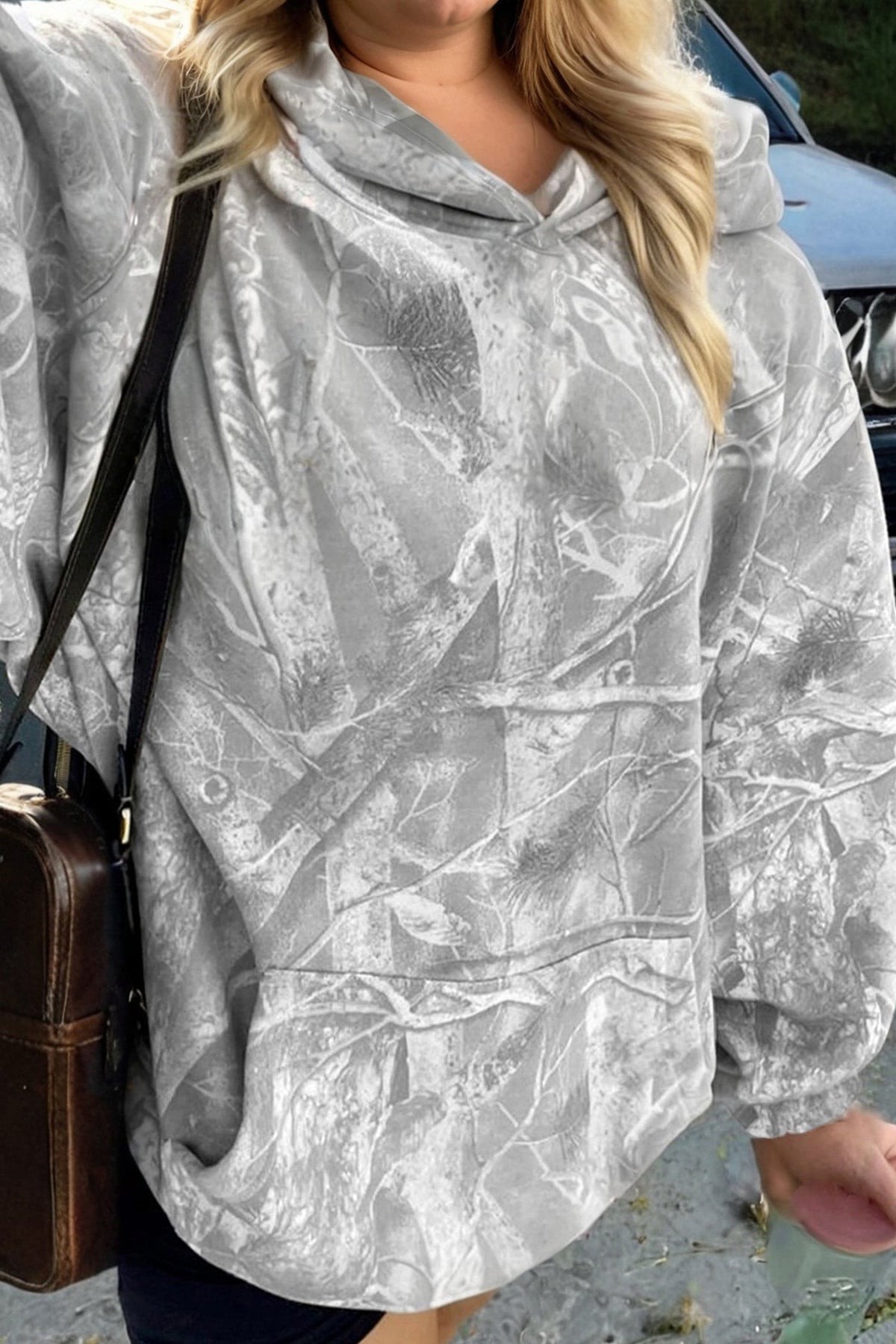 Plus Size Camo Woodland Oversize Hoodie