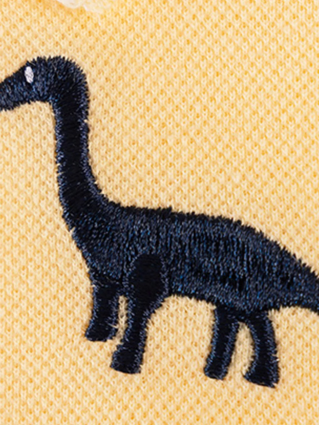 Children's Tiered Dress with Dinosaur Embroidery