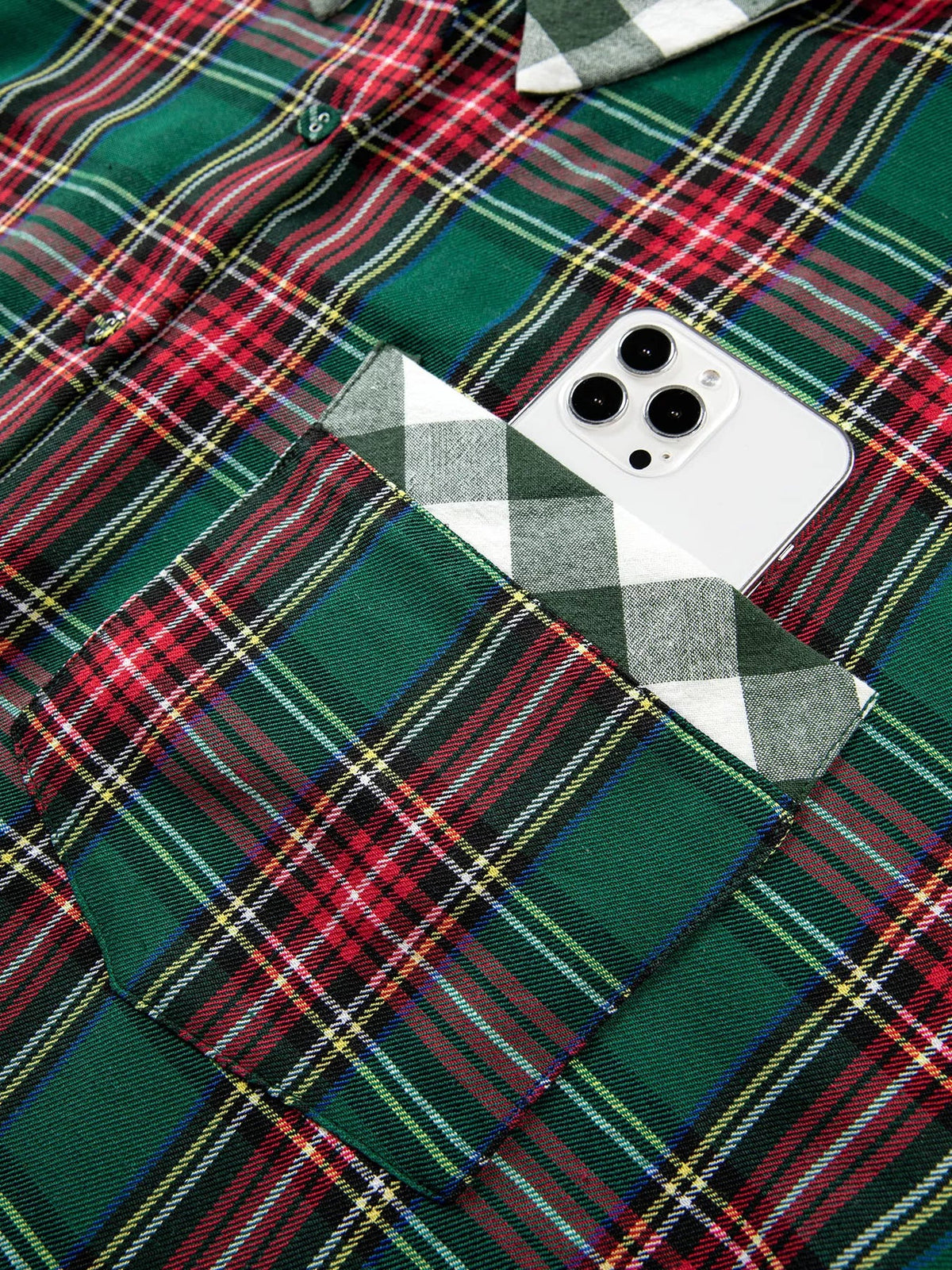Plus Size Plaid Long Sleeve Shift Shirt