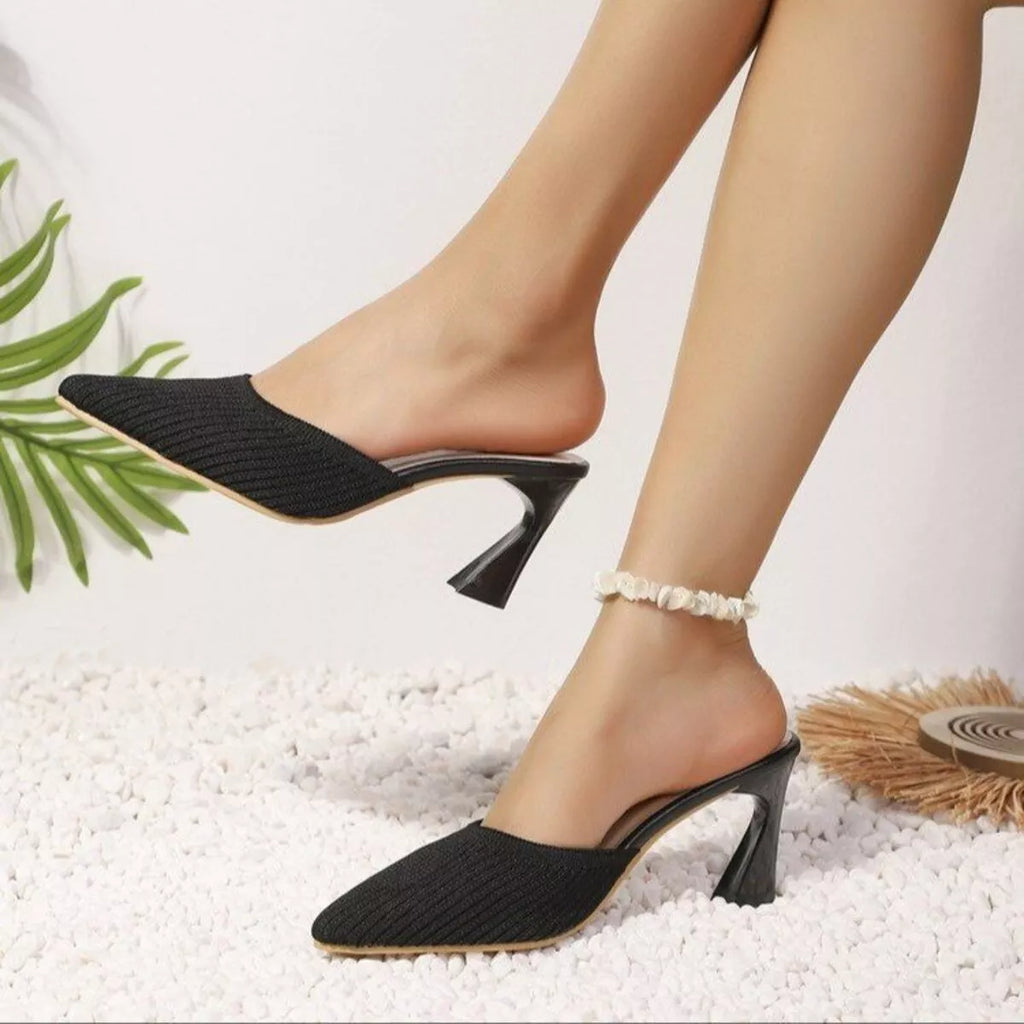 Point Toe Flare Heels Sandals