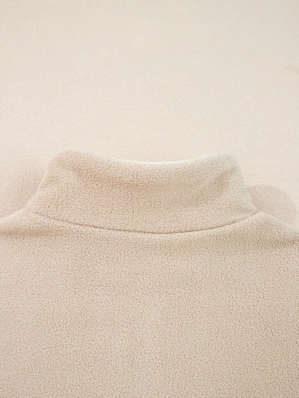Fleece Colorblock Patchwork Zipped Neck Pullover Sweatshirt