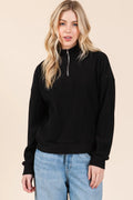 Quarter-Zip Pullover Sweatshirt with Pockets