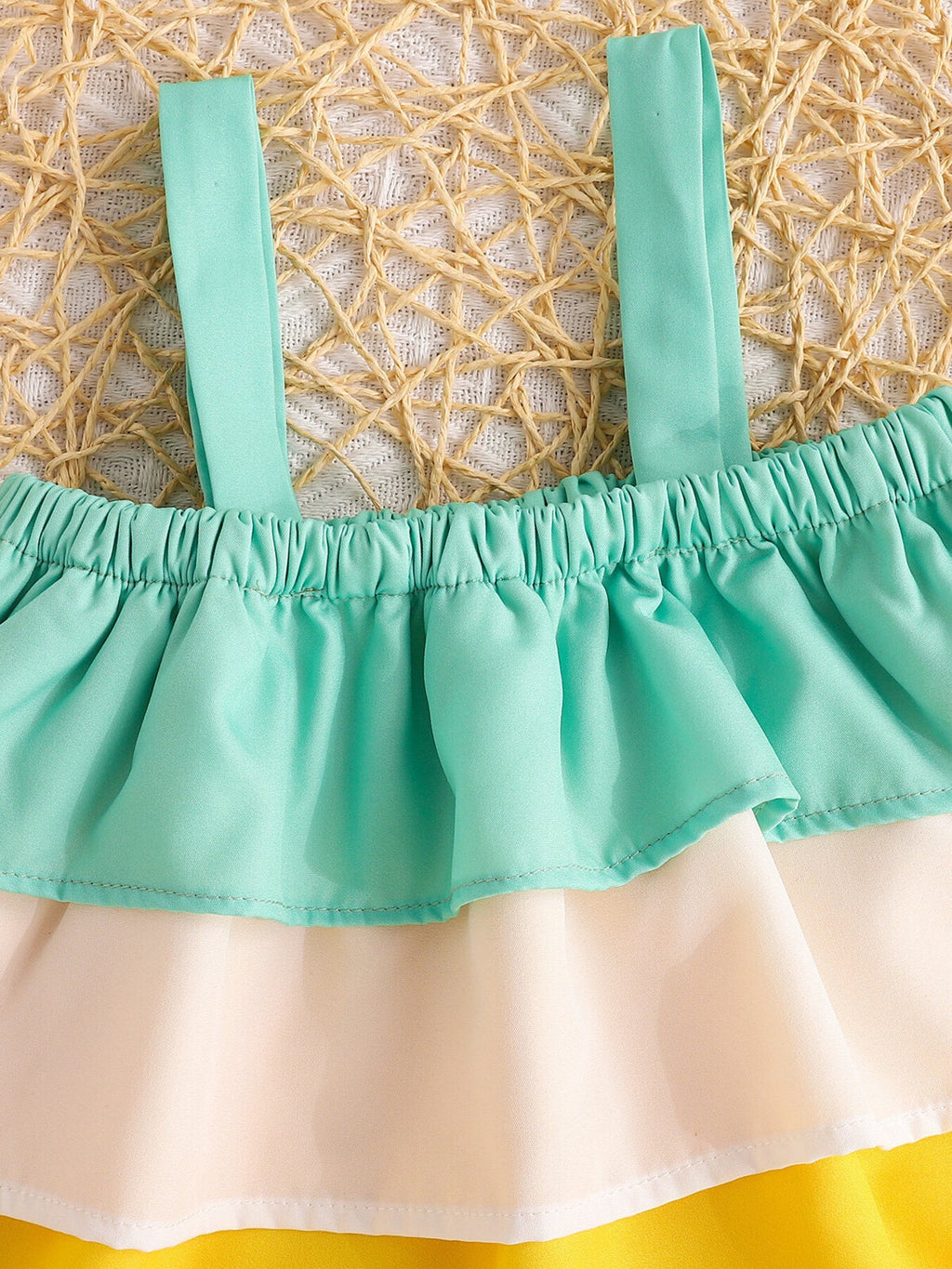 Children's Ruffle Trim Layered Cami Top & Pineapple Print Shorts Set