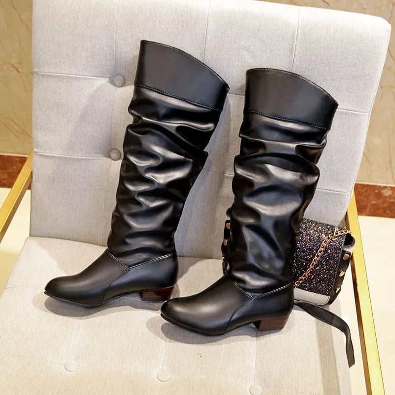 Slouch Block Heel Boots