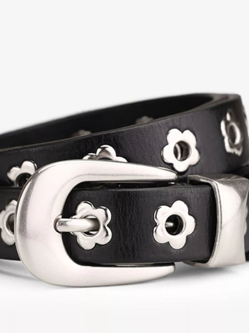 Flower Adjustable Leather Belt