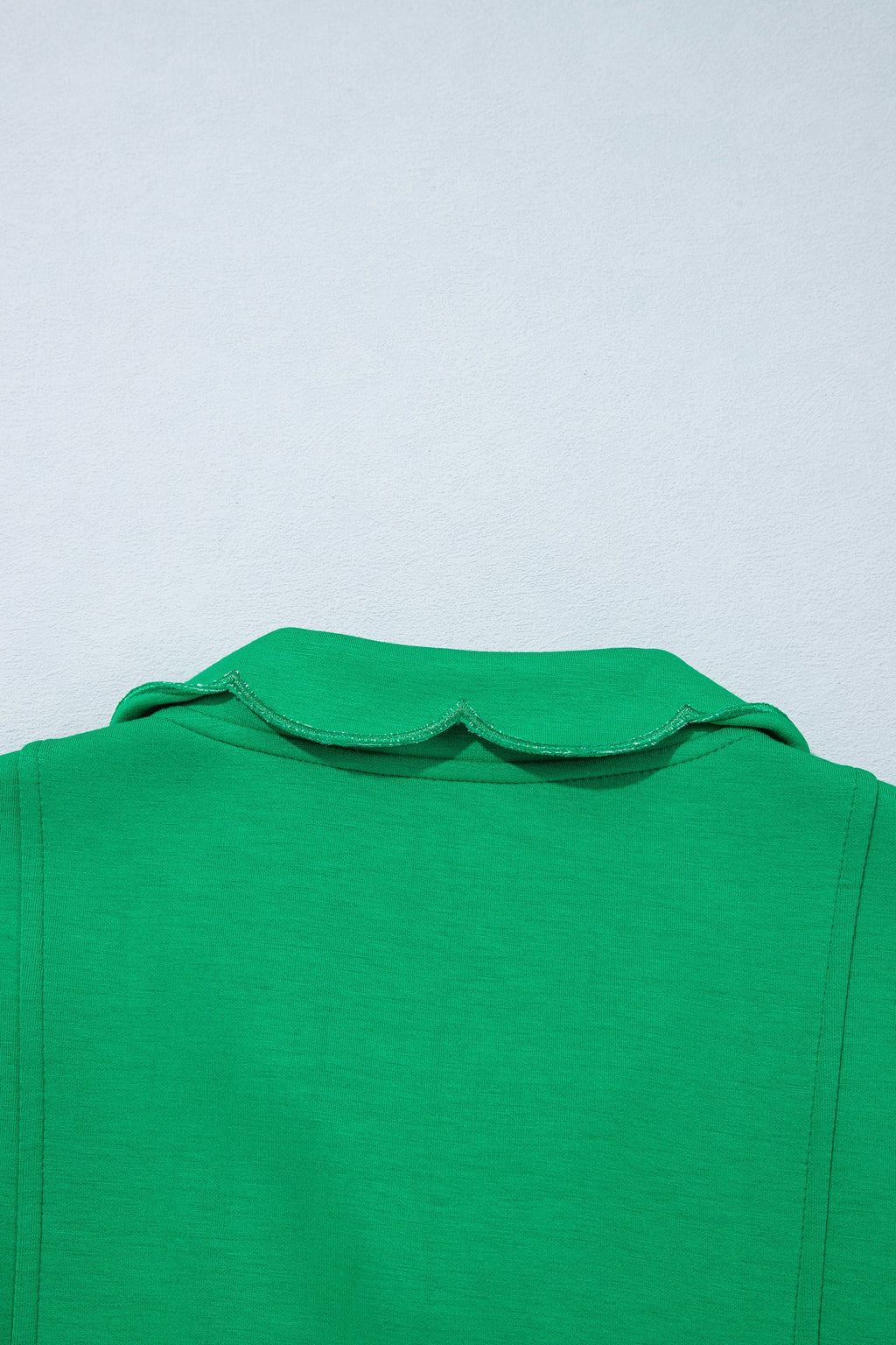 Bright Green Sleeveless Zip Front Scallop Hem Mini Dress
