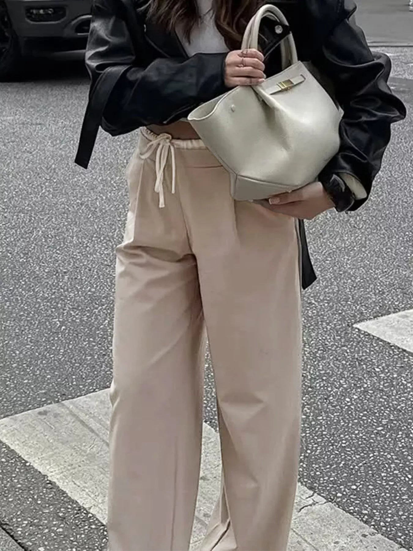Wide-Leg Pants with Drawstring Waist