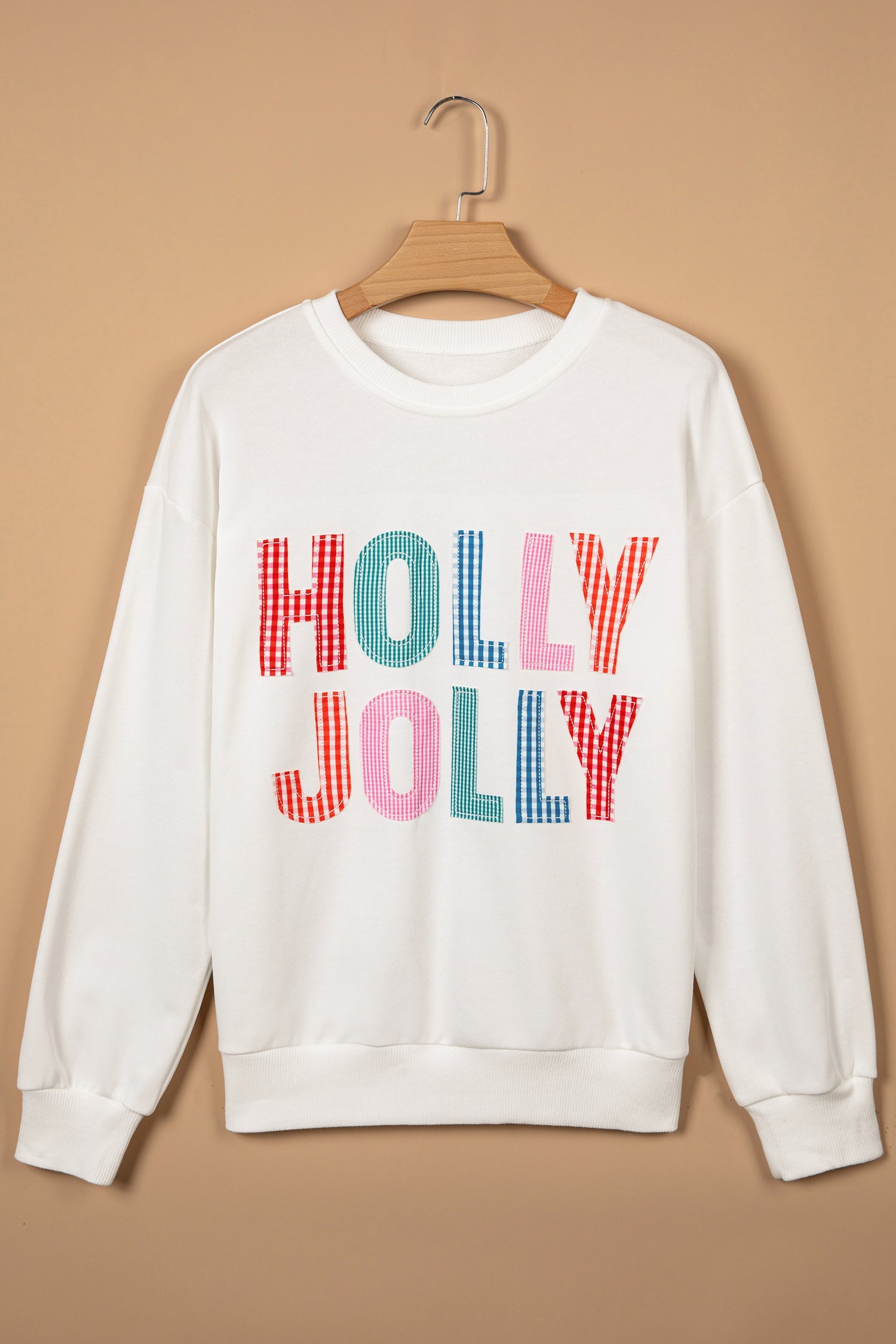 White Christmas Slogan Round Neck Long Sleeve Sweatshirt