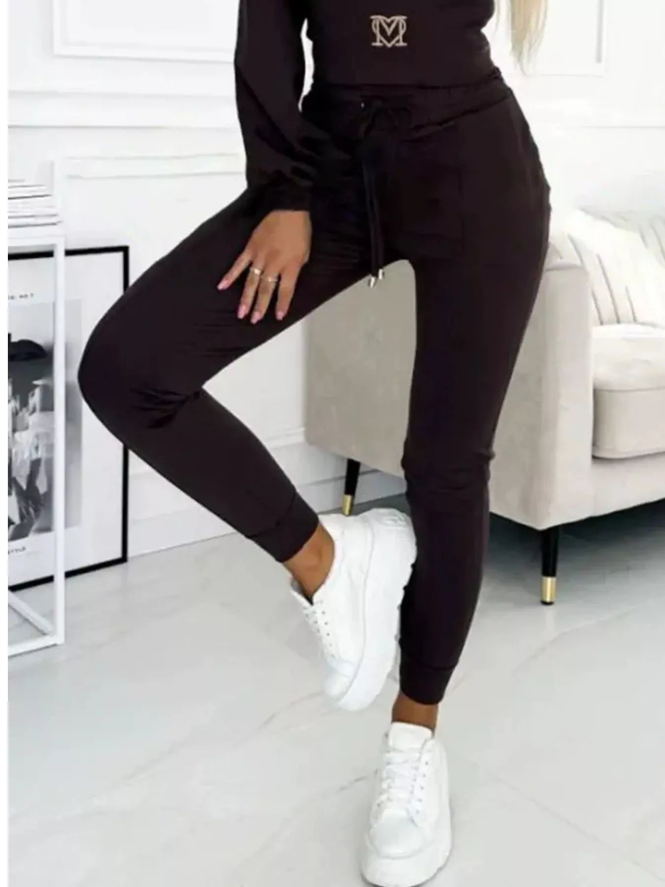 Full Size Drawstring Cropped Hoodie and Pants Set Plus Size
