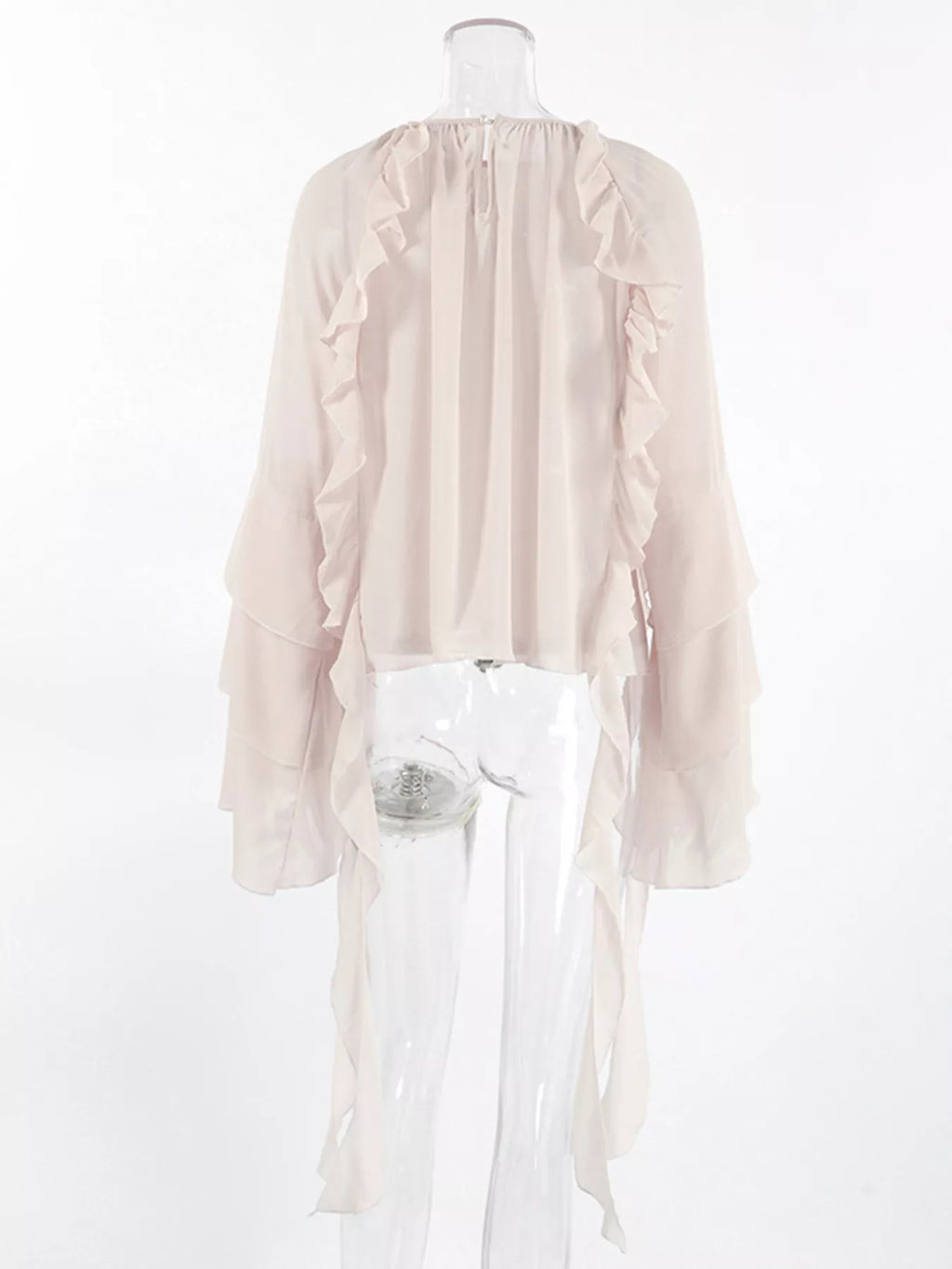 Ruffled Flare Sleeve Blouse