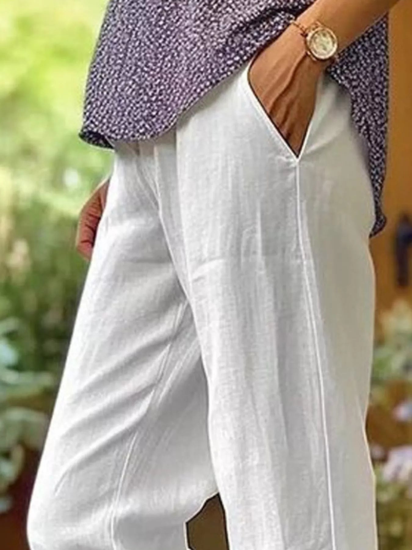 Full Size Casual Wide-Leg Pants Plus Size