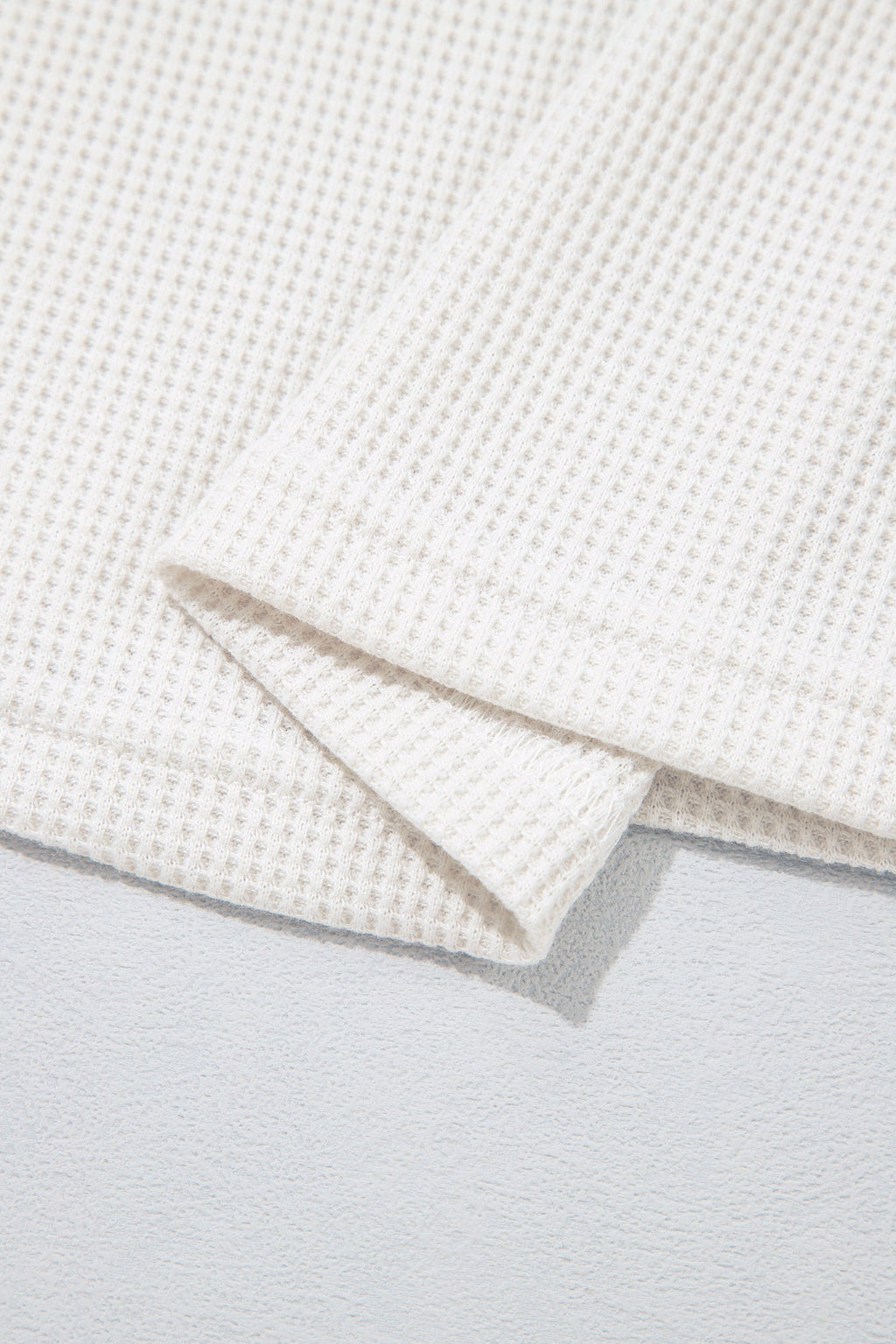 White Textured Color Block Denim Patchwork Polo Collar Tee