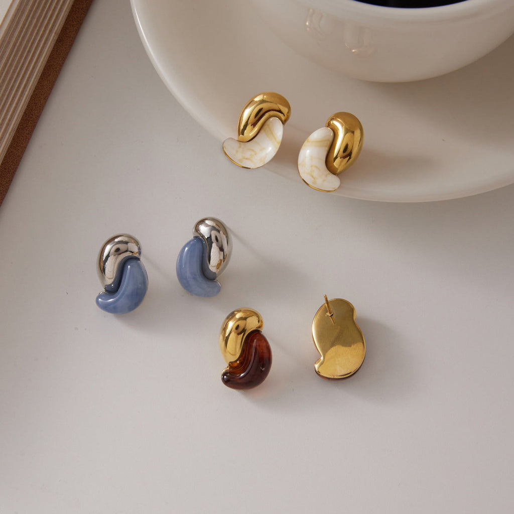 Marbled Resin Statement Earrings Collection