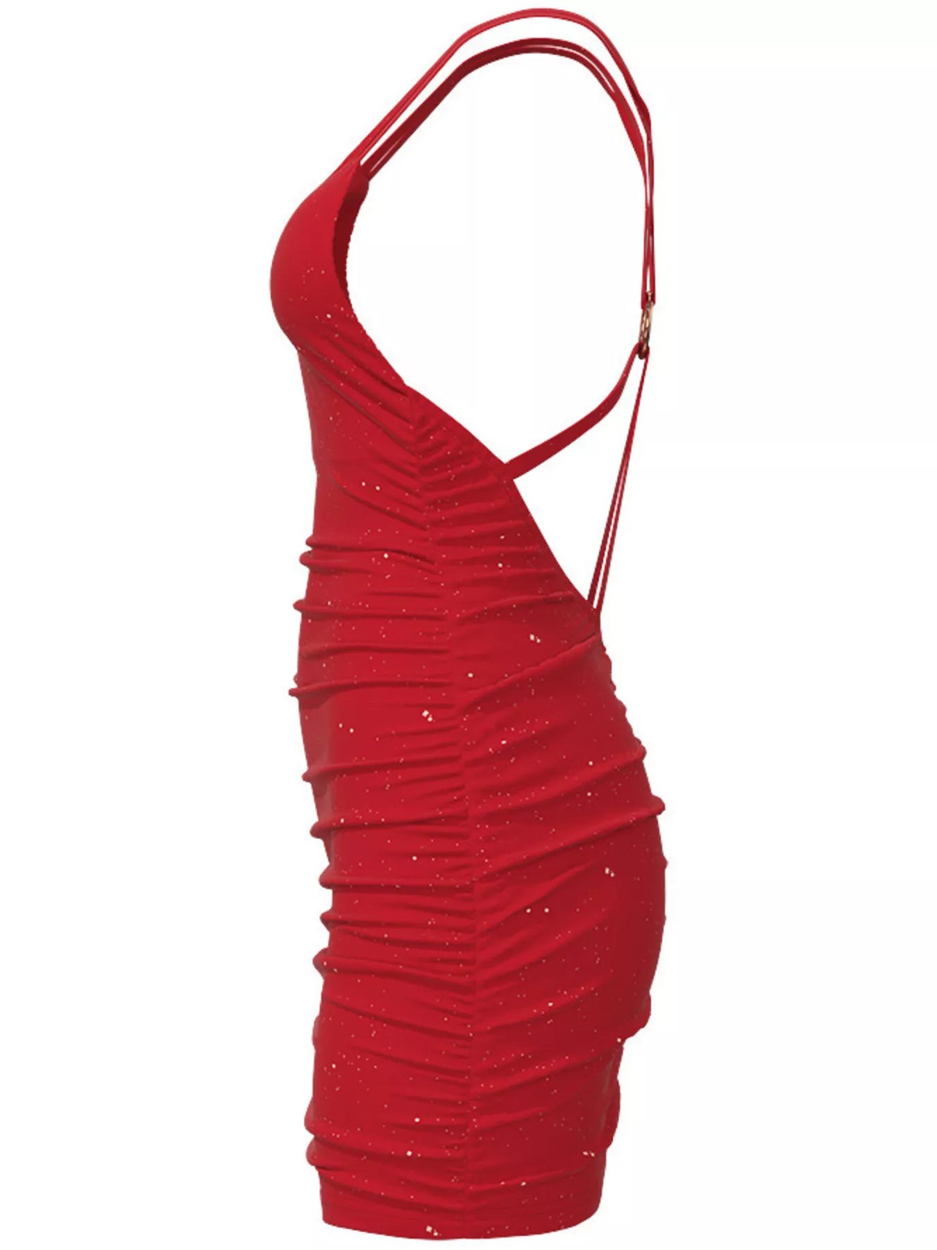 Glitter Ruched Bodycon Mini Dress