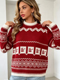 Christmas Festive Fair Isle Patterned Crew Neck Sweater