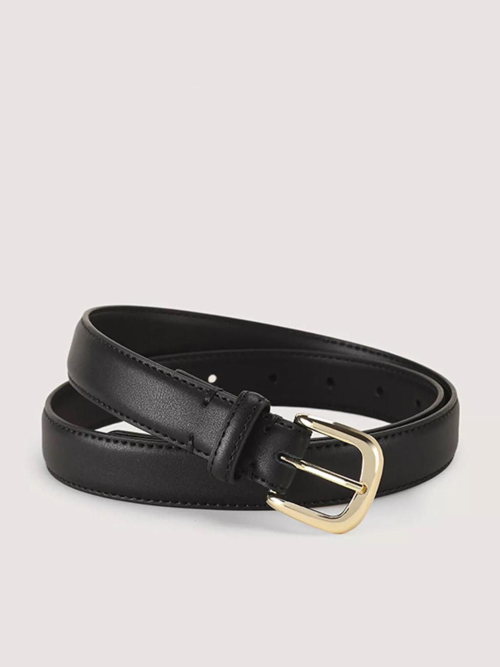 Cowhide Leather Belt with Golden Buckle