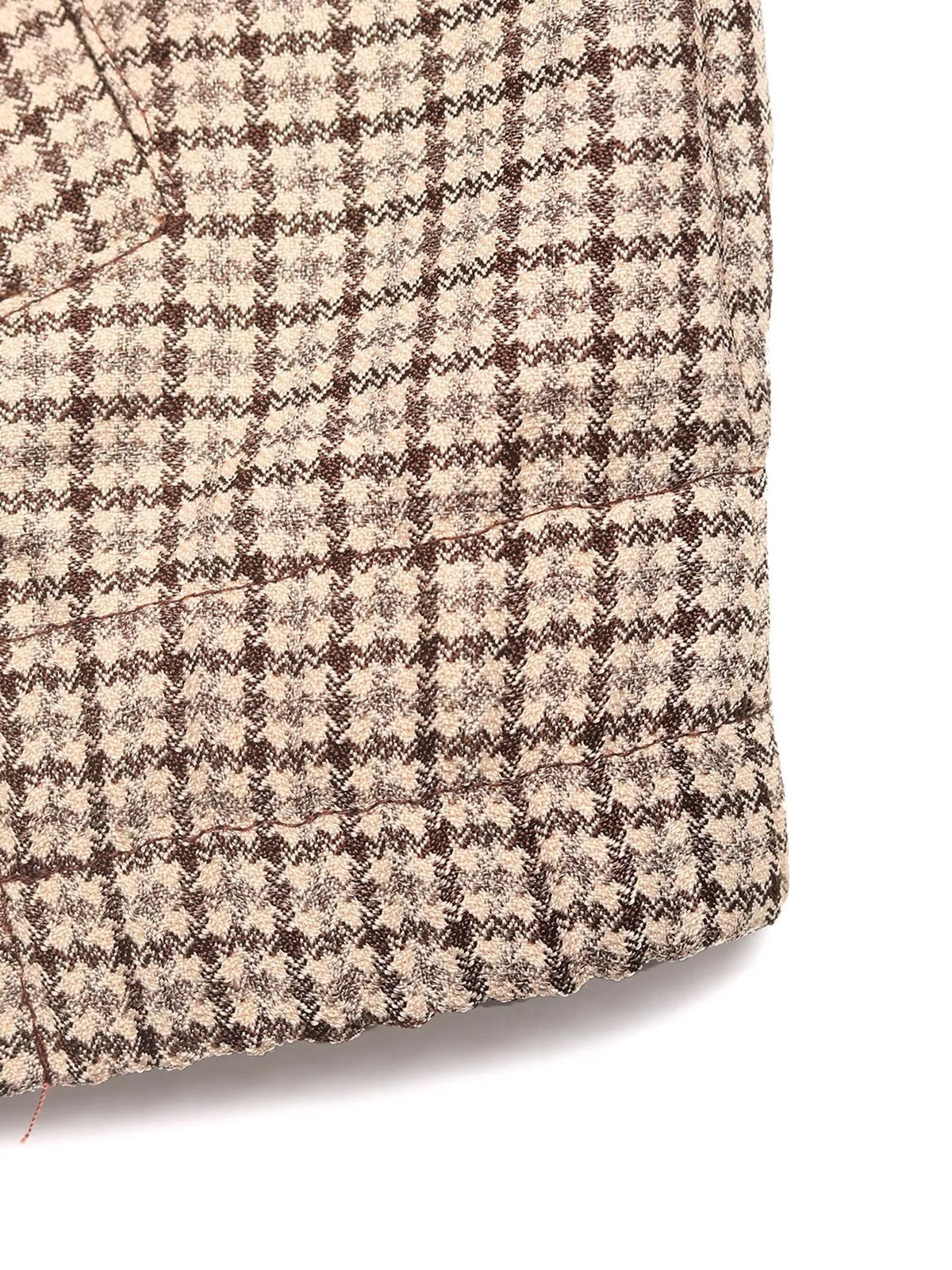 Plaid Zip Up Long Sleeve Jacket with Pockets – Brown