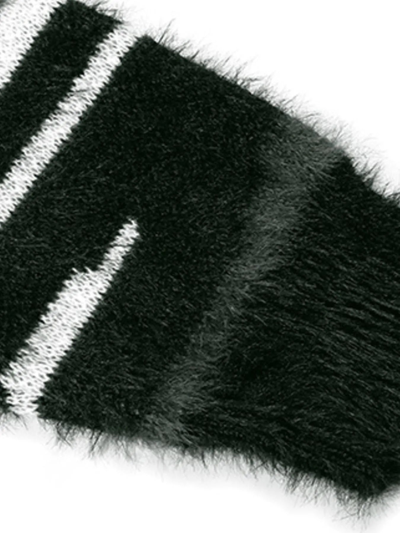 Men's Striped Fuzzy Zip-Up Cardigan
