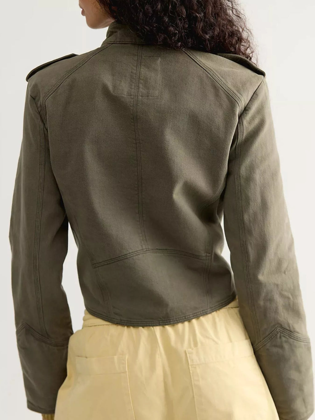 Decorative Button Cropped Jacket