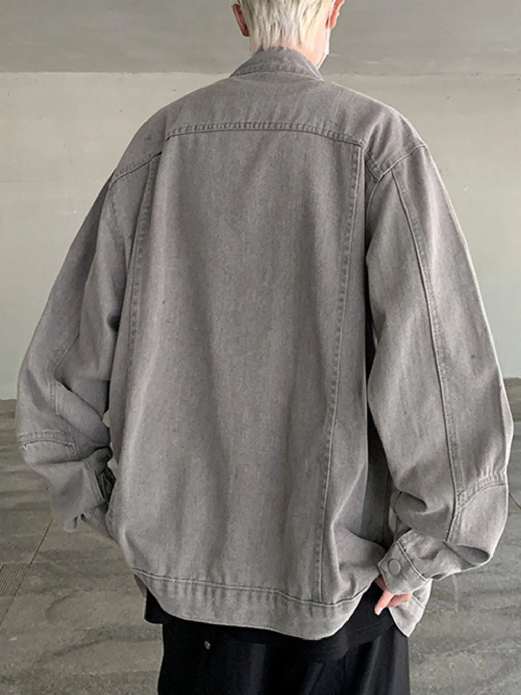 Men's Plus Size Zip Up Oversized Denim Jacket