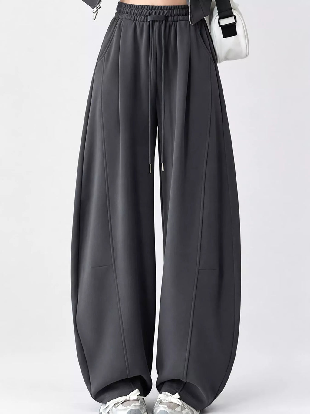 Full Size Drawstring Loose Fit Wide-Leg Sweatpants Plus Size
