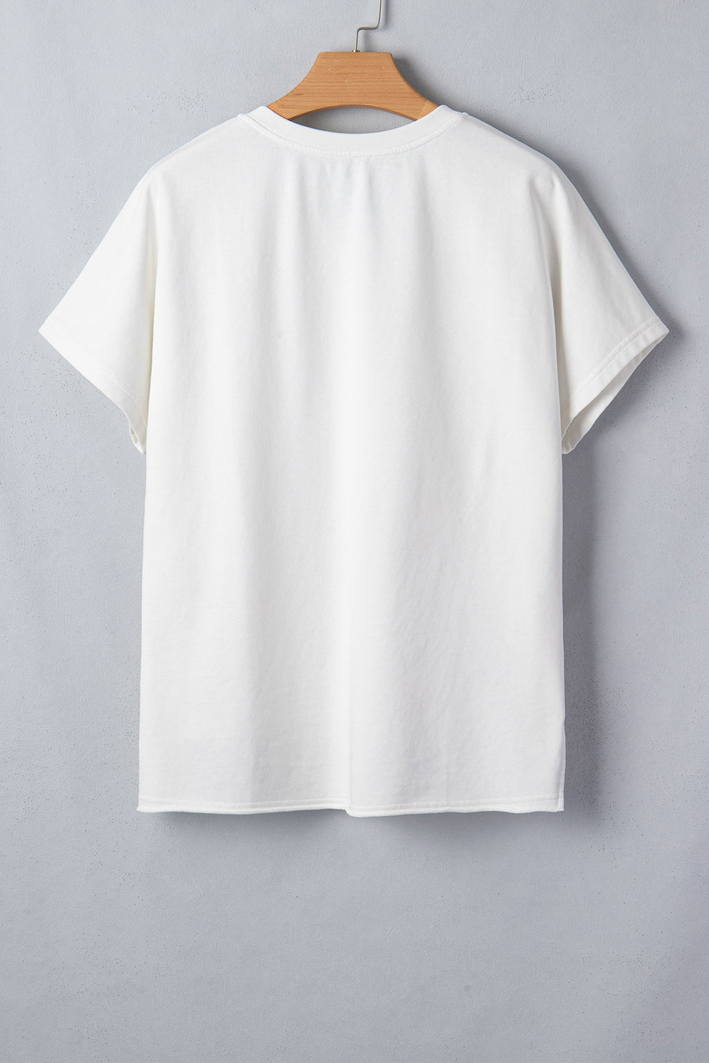 White Patriot Star Patched Notched Neck Mineral Washed Tee