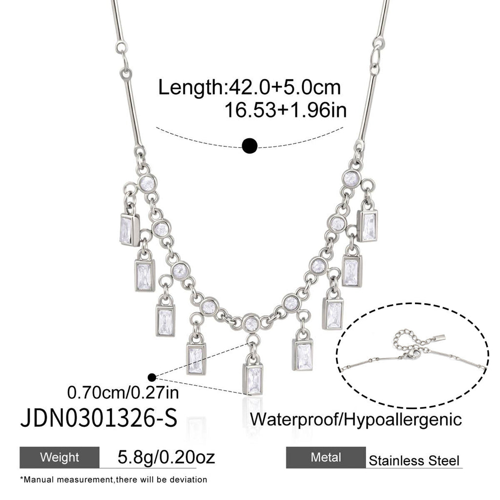 Zircon Tassel Necklace