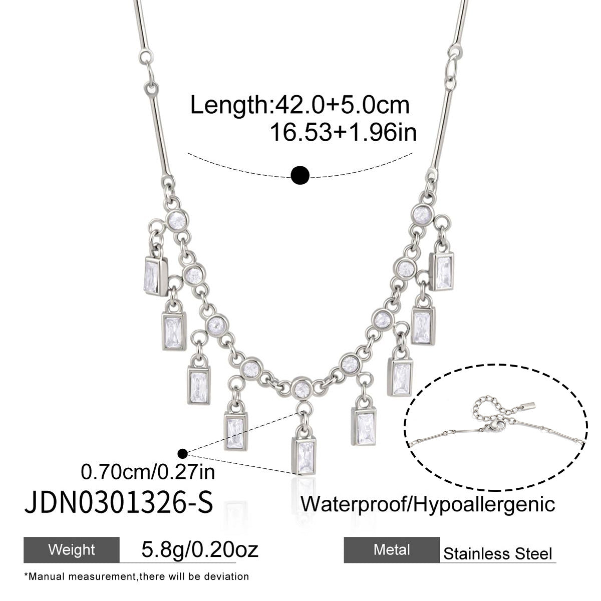 Zircon Tassel Necklace