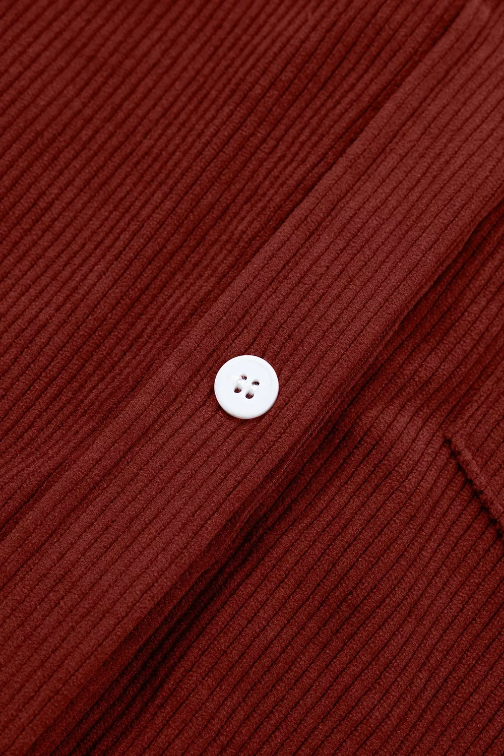 Adjustable Cuff Long Sleeve Corduroy Shirt