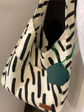 Striped Pattern Casual Handbag