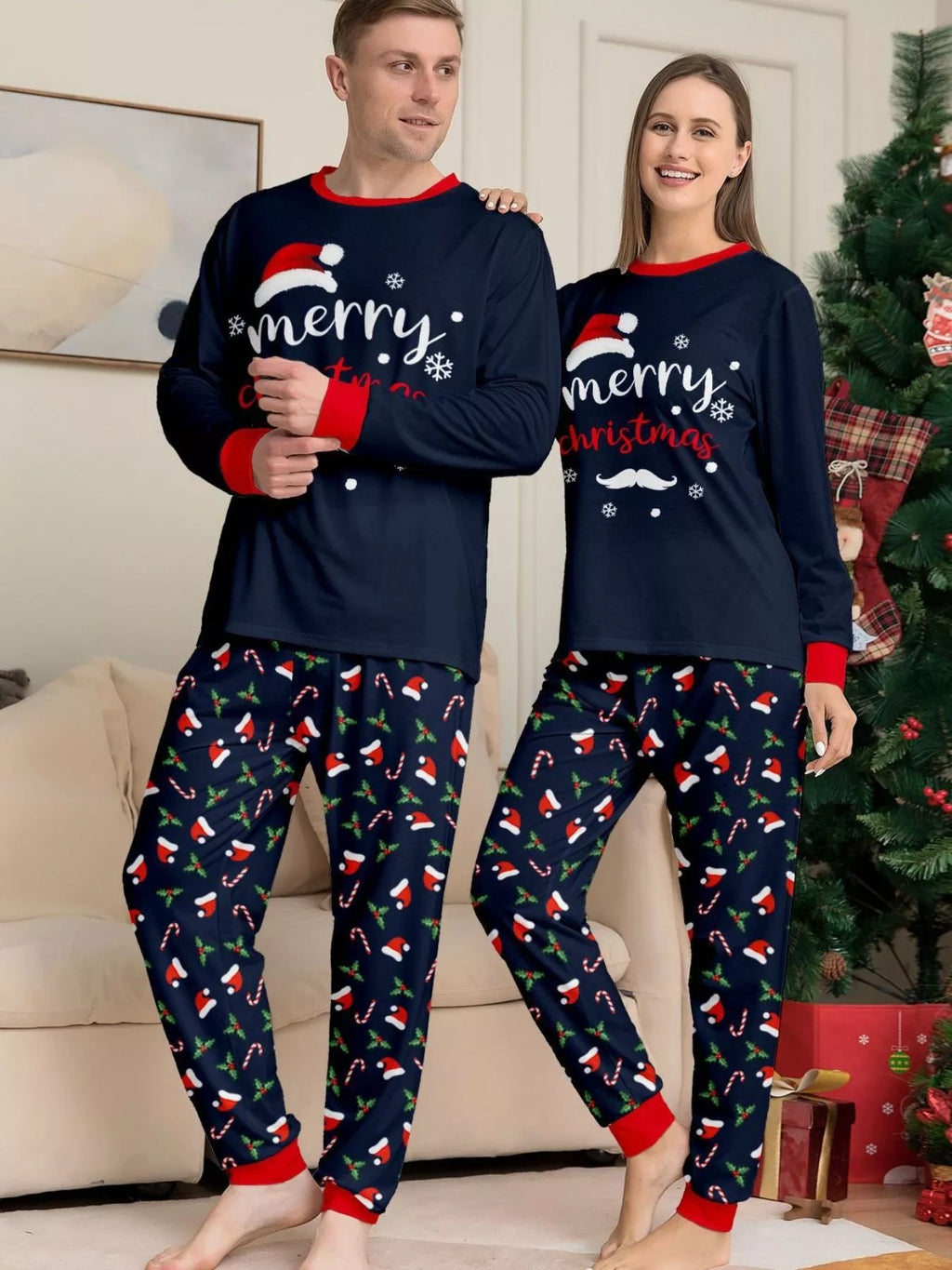 Full Size Family Matching Christmas Pajama Set Plus Size