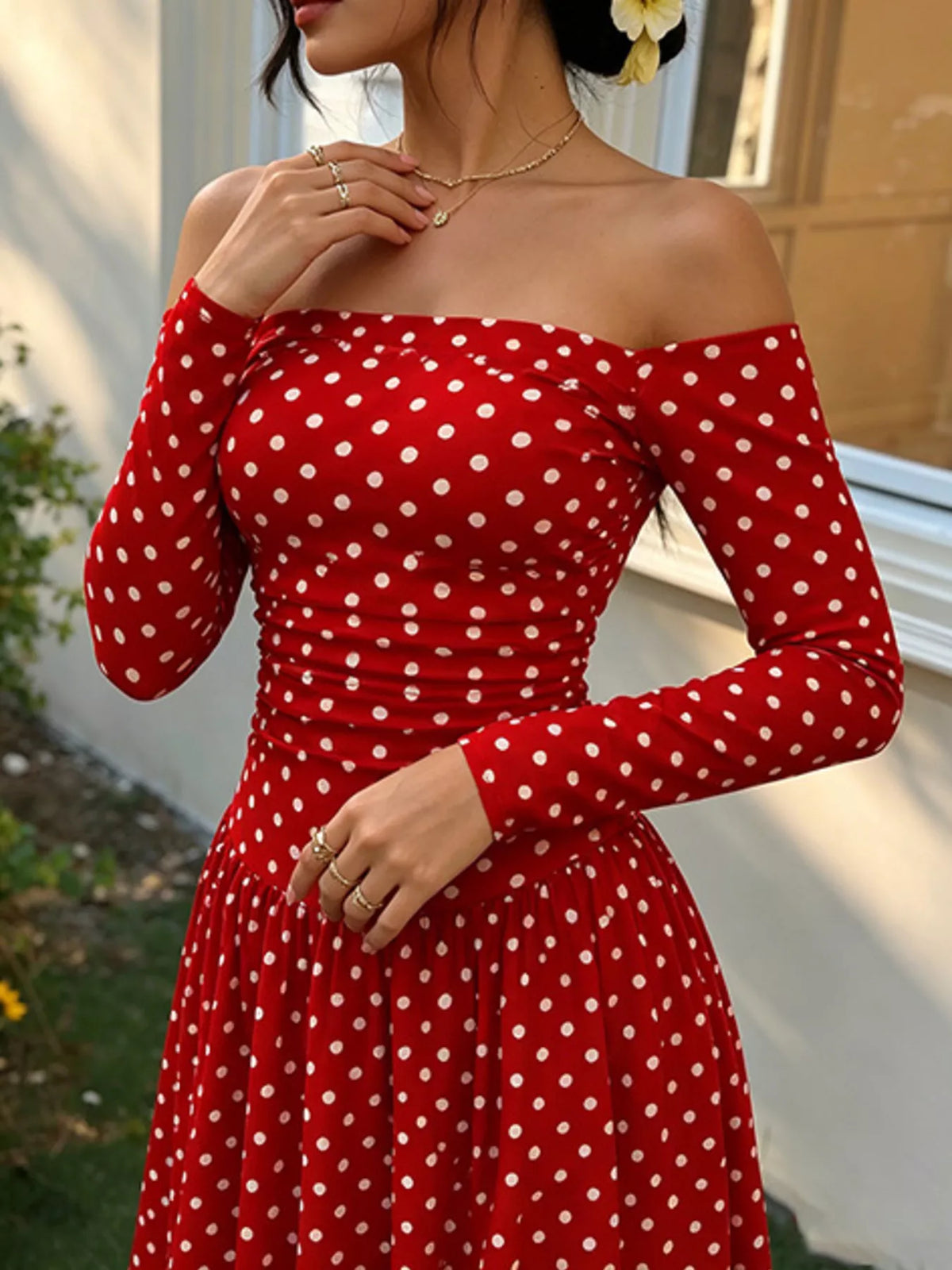 Off-the-Shoulder Maxi Dress