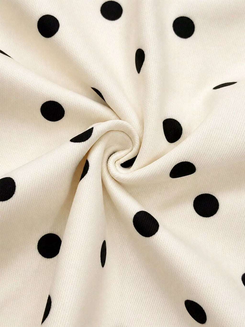 Polka Dot Half Zip Cropped Sweatshirt