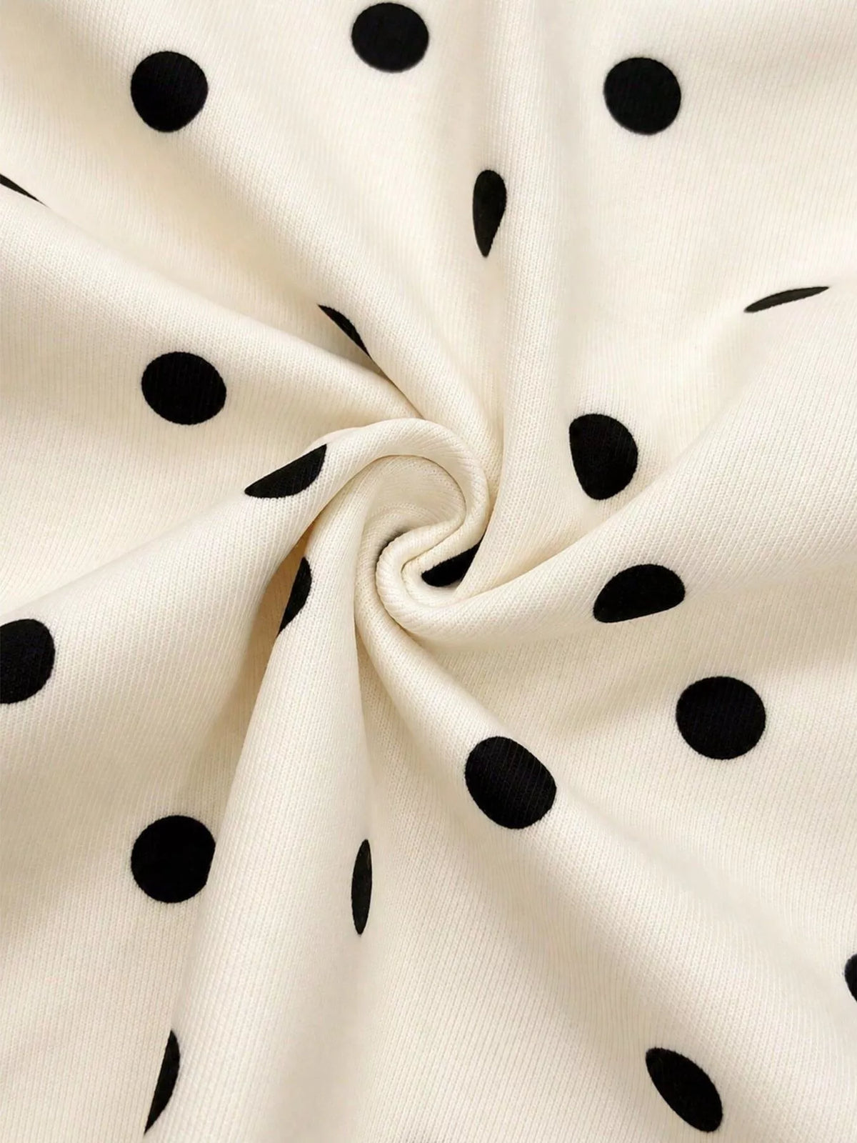 Polka Dot Half Zip Cropped Sweatshirt