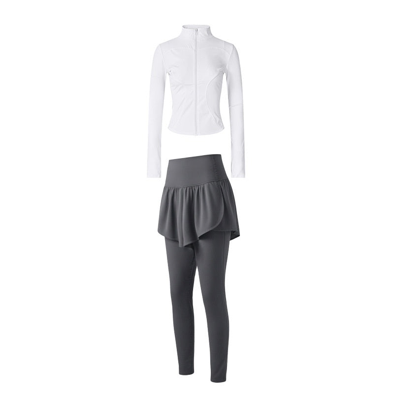 Long, Stand-collar Yoga Jacket For Womenideal For Pilates Outdoor Workouts And Running