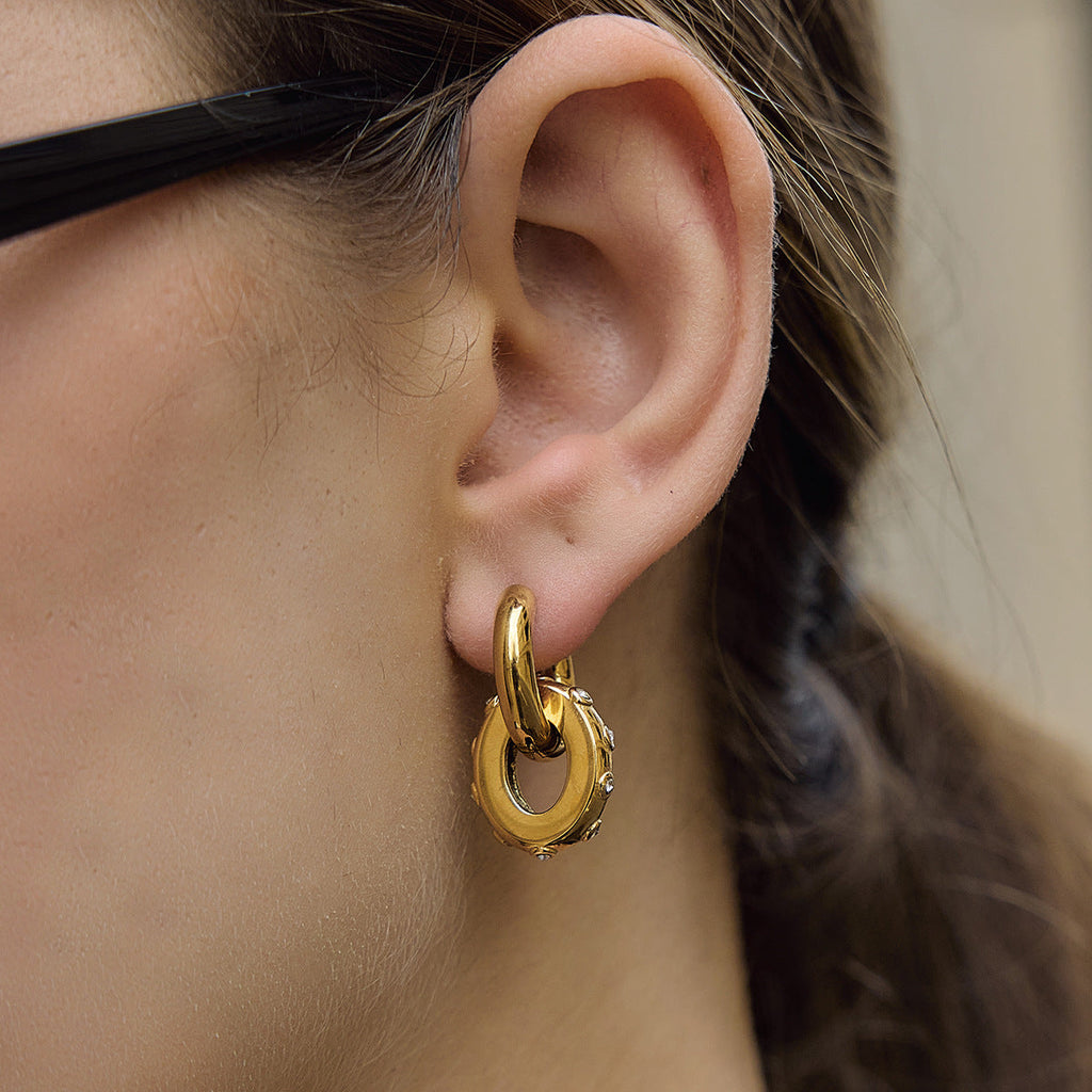 Interlocking Circle Pendant Earrings