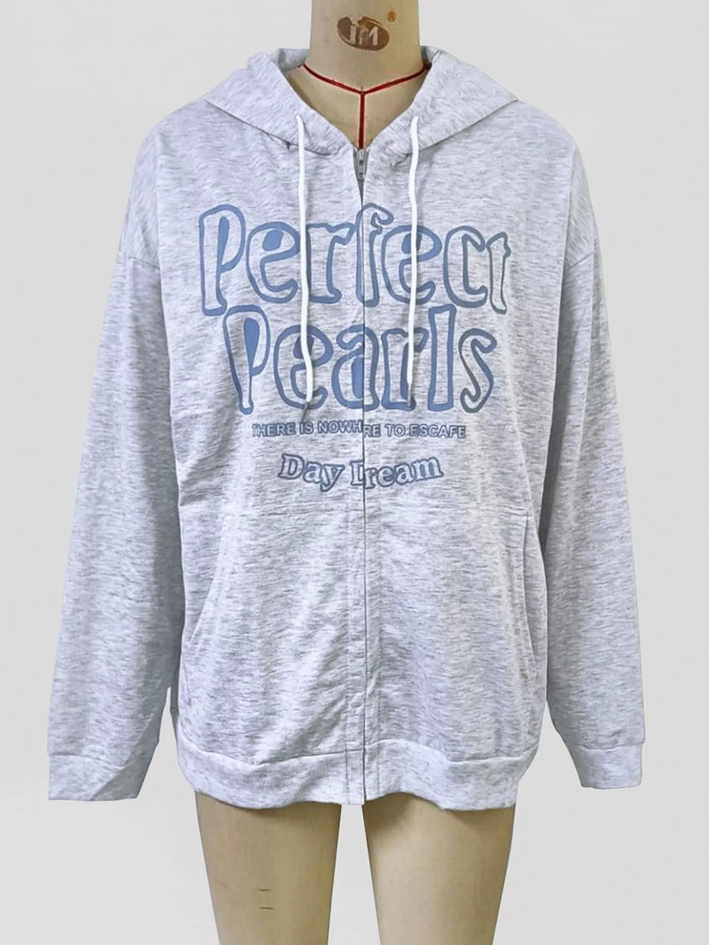 Letter Graphic Zip-Up Hoodie