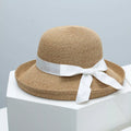 Straw Sun Hat with Ribbon Accent