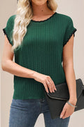 Chic Textured Knit Sleeveless Sweater Vest